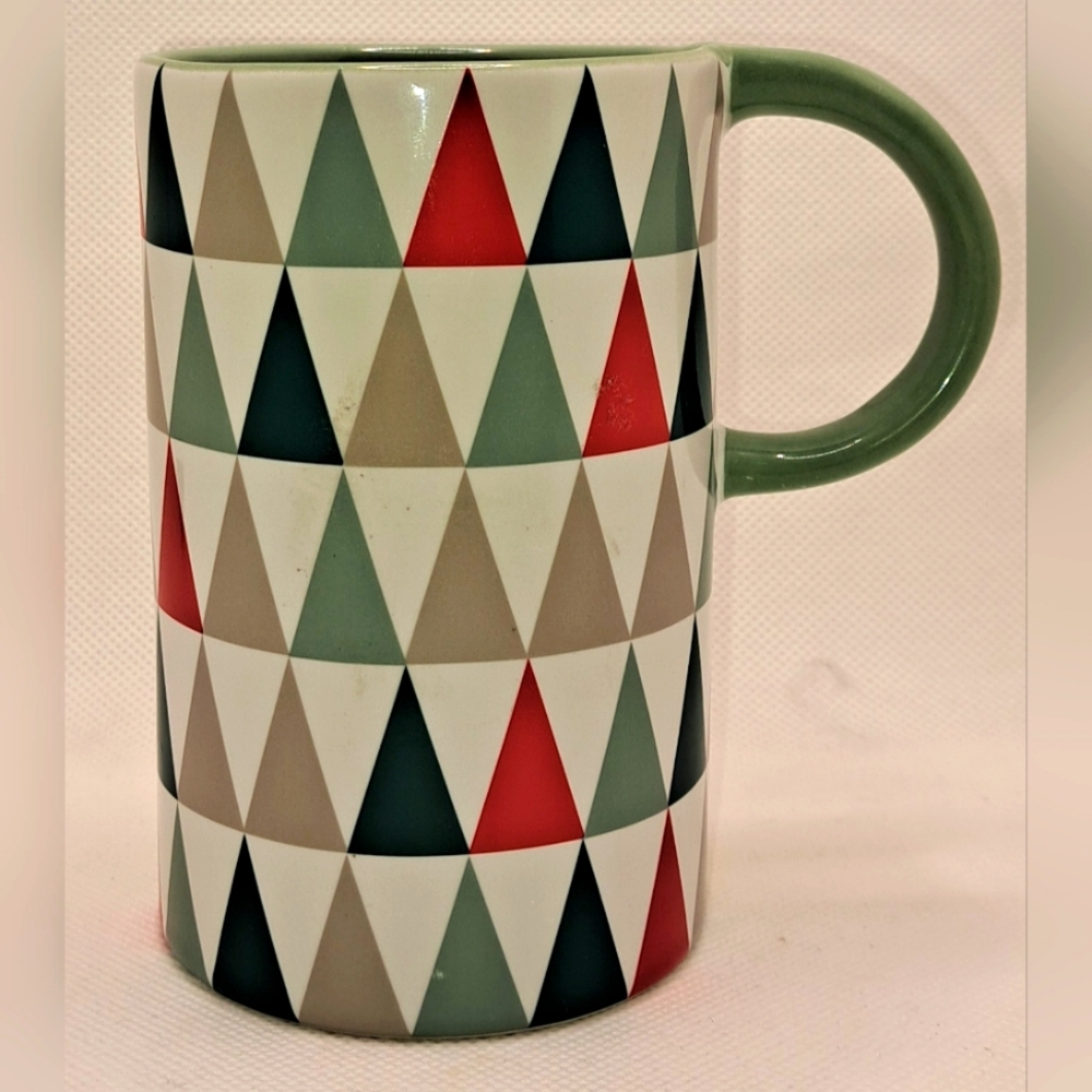 Starbucks 2017 Holiday Coffee Cup Mug Geometric Triangles Trees 12oz Tall Mug